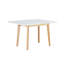 Plateau de table en pierre frittée blanche avec pieds en bois d'hévéa, bureau d'ordinateur pliable, bureau pliable, convient aux restaurants, salons, terrasses, cuisines