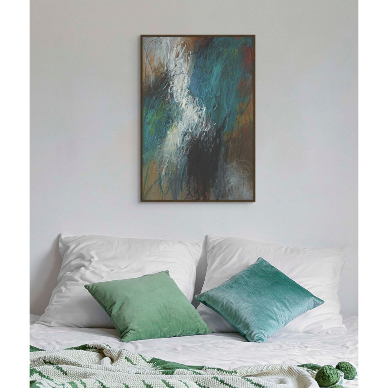 Vibrating Hues 1 Framed Acrylic Painting Print Canvas, 54.16" H x 37.16" W