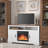 R.W.FLAME 60" Fireplace TV Stand for TVs up to 70 ", 5100 BTU Electric Heater with Thermostat & Timer, 4 Flame & 12 Flame Bed Colors (Logs & Crystals Included)