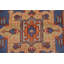 Tapis oriental bleu à motif géométrique traditionnel 4 x 6