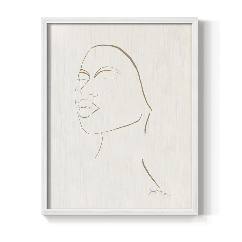 Portrait S Croquis II, reproduction encadrée - bois massif, H 20 po x l 16 po, Blanc