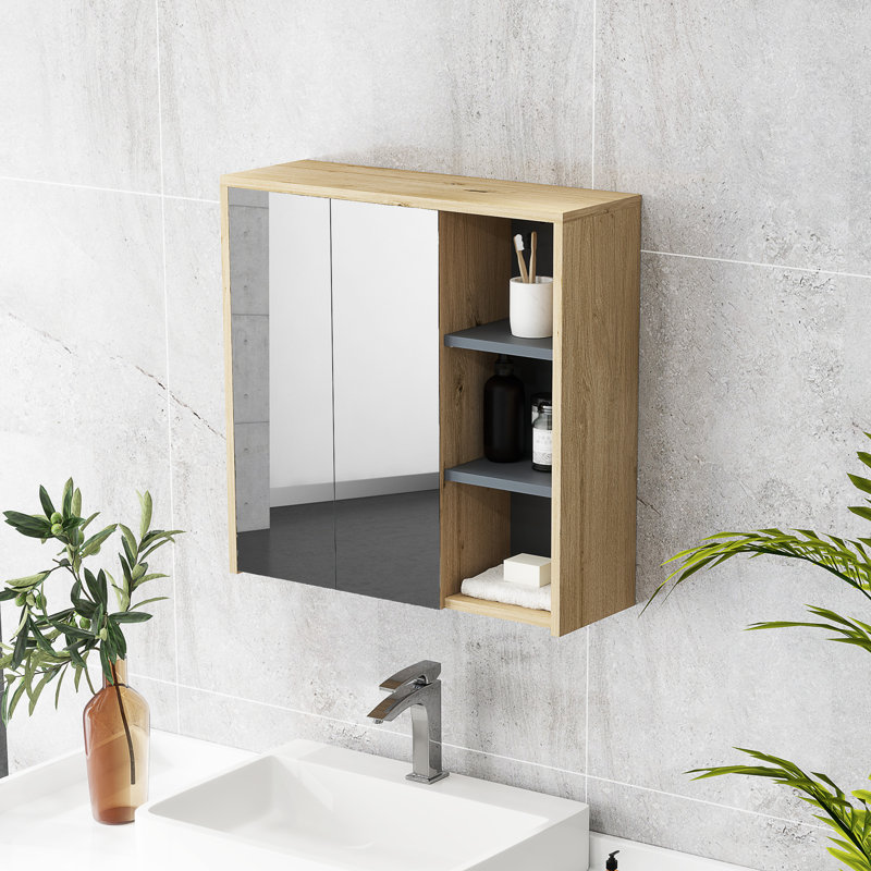 60mm W 60mm H Wall Mounted Required Medicine Cabinet Mirror Fixed