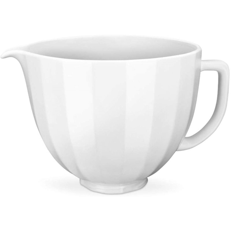 KitchenAid® 5 Quart Black Shell Ceramic Bowl, White