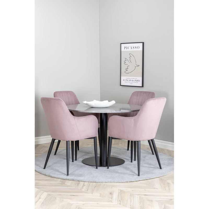 Mahaffie 4 - Person Dining Set, Dusty Pink, Dusty Pink