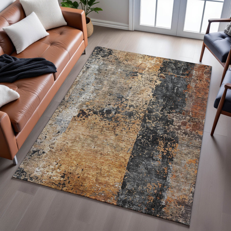 Premium Machine Washable Jessie AMF1205 Abstract Rug, Rectangle 3' x 5'