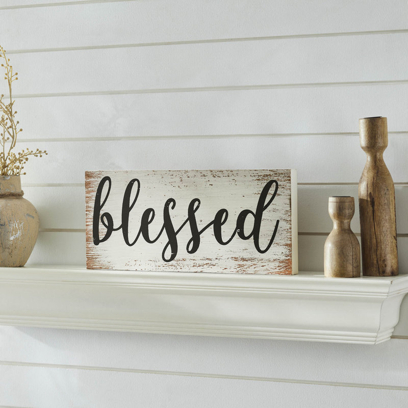 Celebrate Grace Blessed MDF Sign 7x16x1