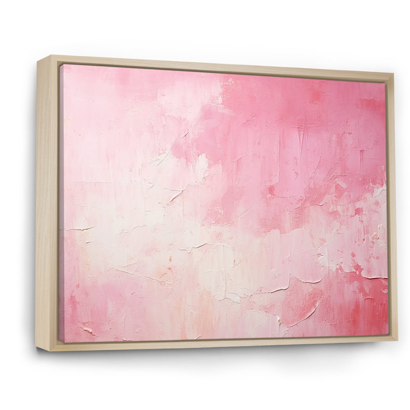 Or et rose, rivière abstraite minimale IV - Fuschia, art mural, H 30 po x l 40 po x P 1,5 po, Cadre naturel flottant