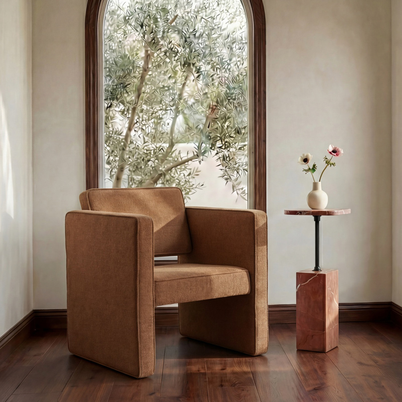 Mango Armchair, Black And Beige Weave