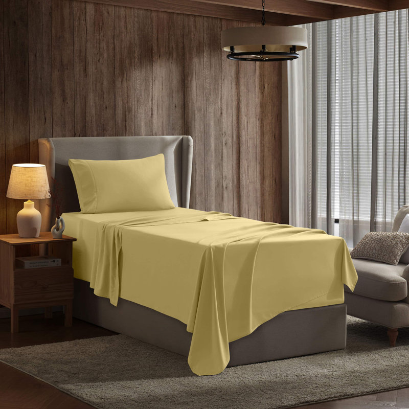 Ensemble de draps doux et respirant Hotel Collection, Lit simple, Jaune moelleux