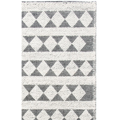 Tapis géométrique en laine tissé à la main Centerton