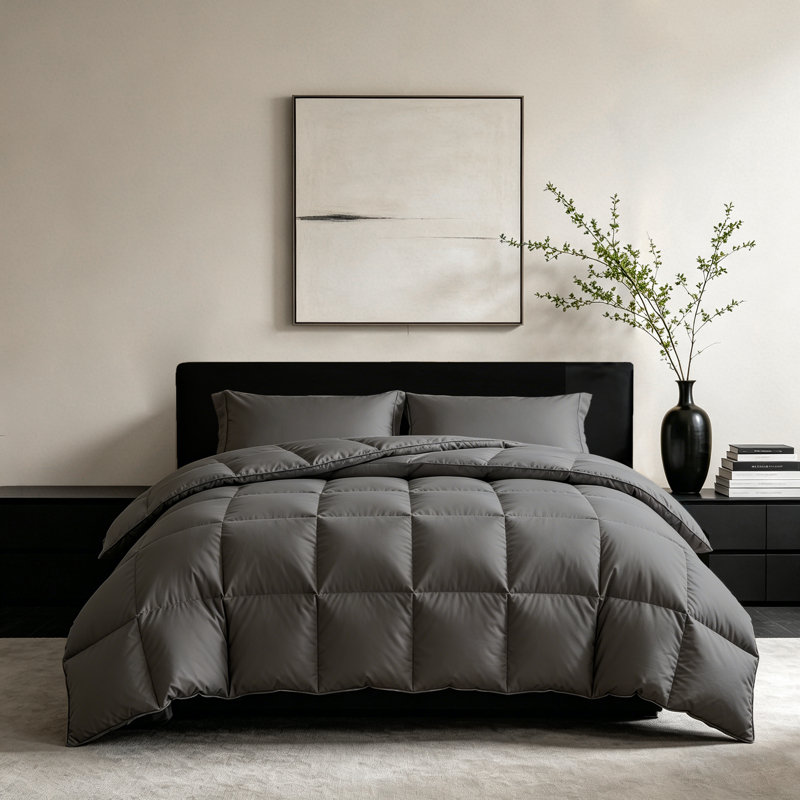 All-Season Luxury Duvet Insert, Hotel Style Goose Down Comforter with Silk-Touch Polyester Cover, Hypoallergenic & Breathable