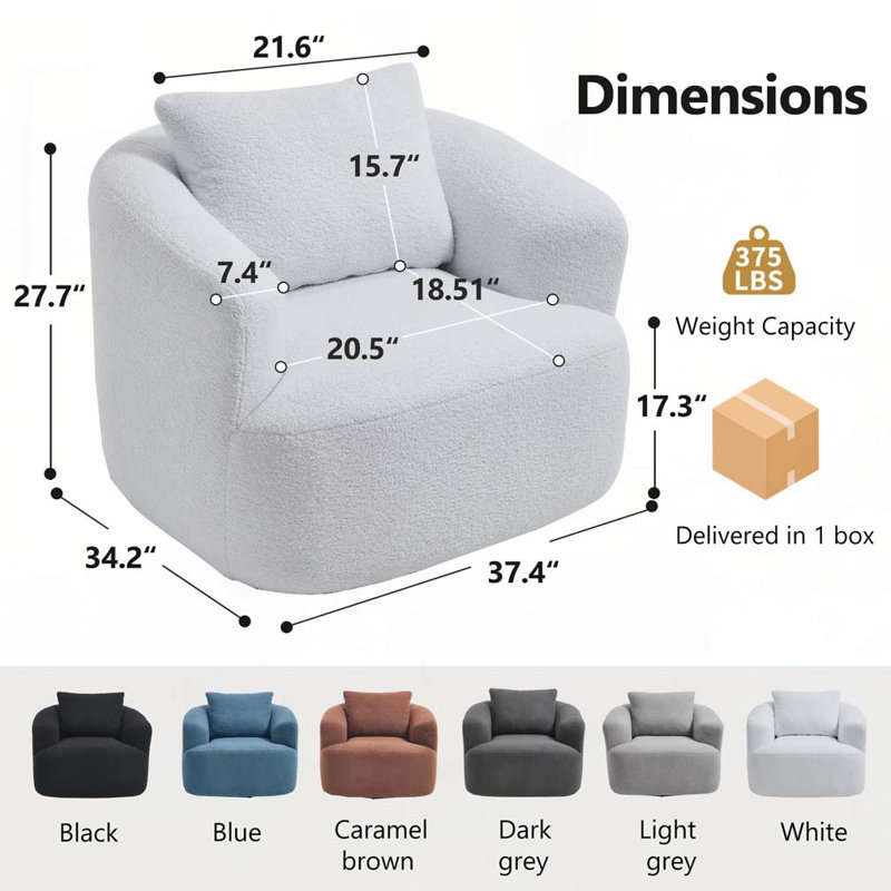 Fauteuil rembourré Teddy, Blanc