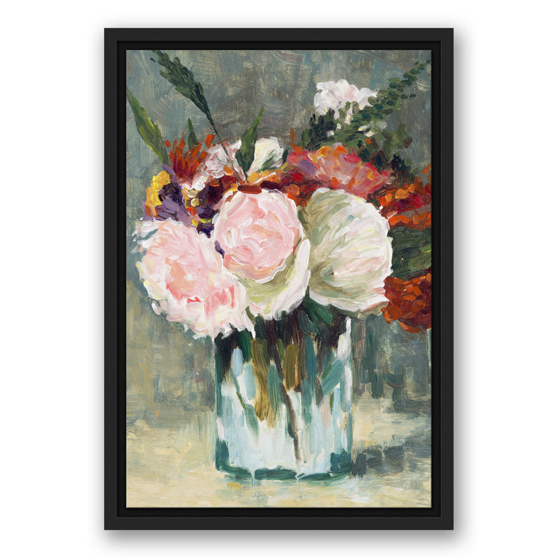 «Vase with Flowers», reproduction sur toile tendue, H 18 po x l 12 po x P 1,25 po, Cadre noir