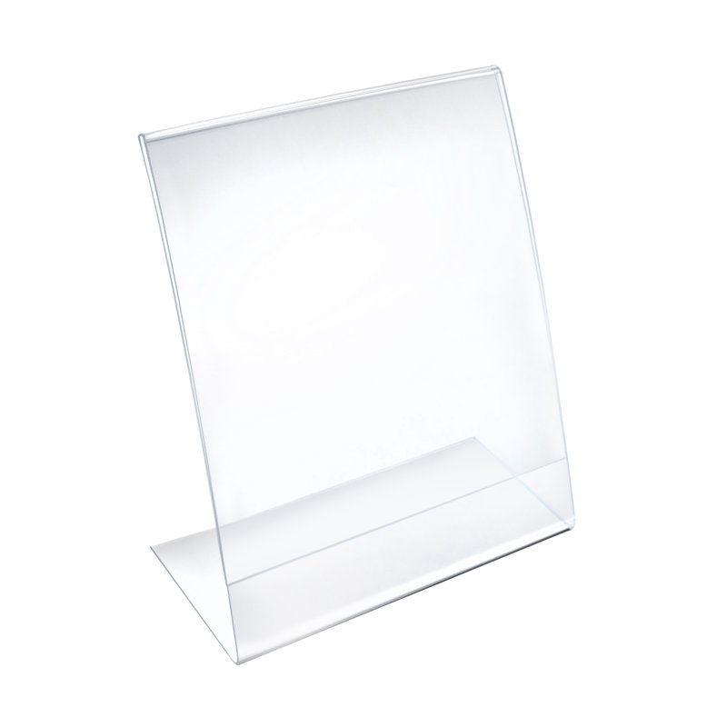 Porte-affiche en forme de L en angle, 8,5 po x 11 po, plastique flexible, paquet de 3