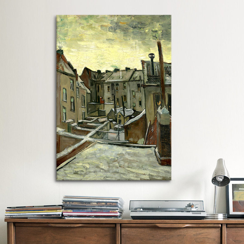 « house visible from the back » par vincent van gogh, reproduction d’art sur toile, H 18 po x l 12 po x P 0,75 po