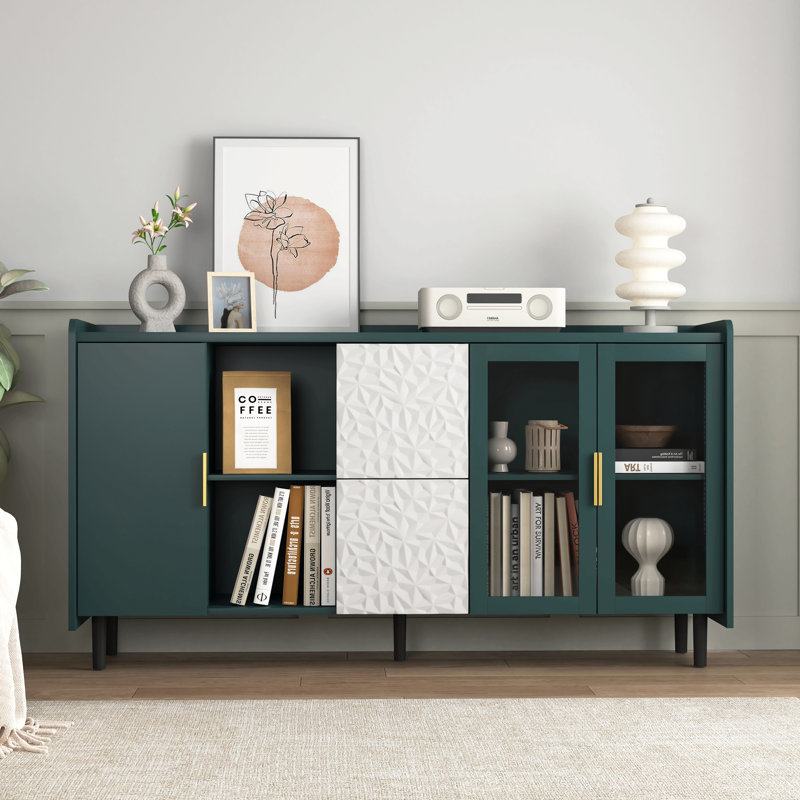 Armoire de rangement moderne pour garde-manger pour cuisine, salon, Vert