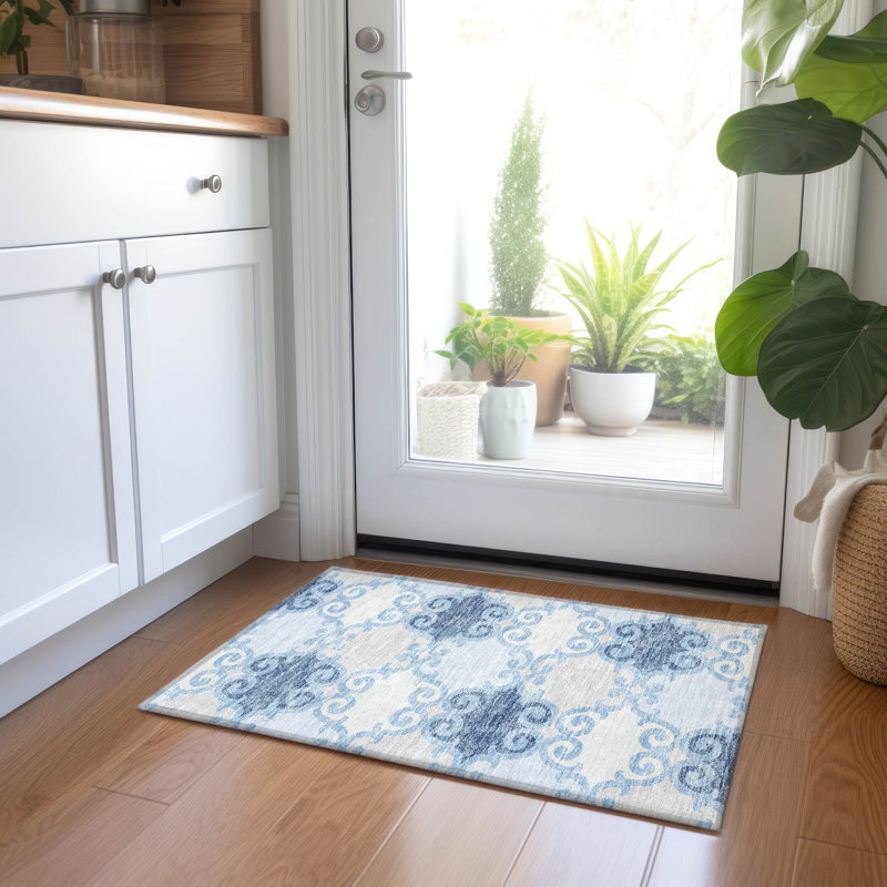 Malek Indoor/Outdoor Area Rug with Non-Slip Backing, Rectangle 1'8" x 2'6"
