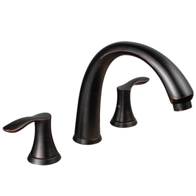 Double Handle Deck Mounted Roman Tub Faucet with Rough-in Valve