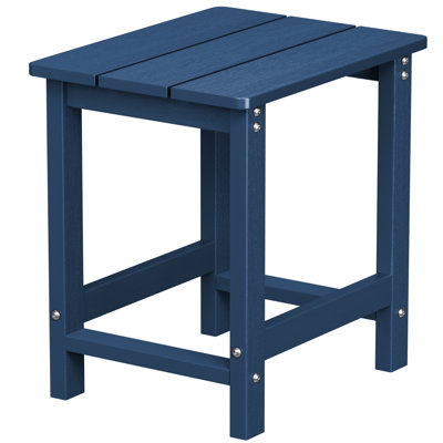 16.1" W x 12.2'' D x 16.7'' H HIPS Outdoor Side Table for Adirondack Chairs, Easy Maintenance & Weather-Resistant Patio End Table with 200Lbs Load Bearing for Backyard, Pool, Patio, Porch, Garden, Lawn, Relaxing Companion, Blue