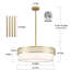 5 - Light 21.57" Dimmable Linen Shaded Drum Chandelier With Cut-Out Design Frame For Kitchen Island Living Dining Rooms Entryway Hallway Foyer-1867484320