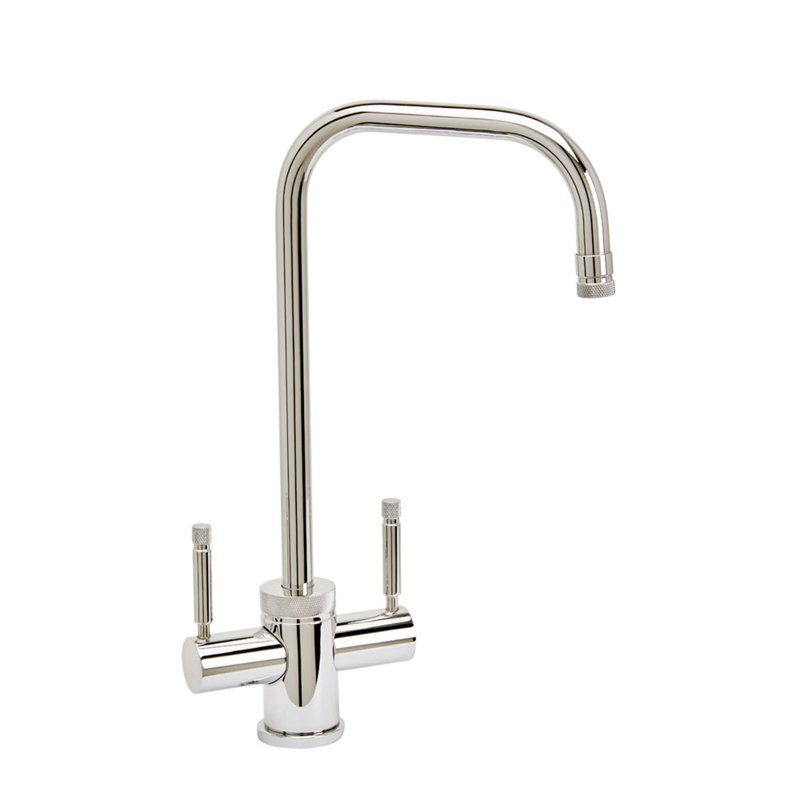 Industrial Bar Faucet - 2 Bend U-Spout, Polished Nickel
