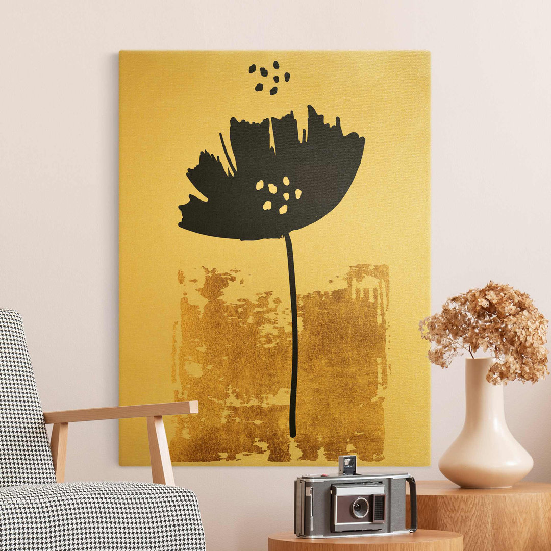 Leinwandbild Goldene Mohnblume