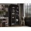 Garde-manger 32 po Kaniesha en bois massif avec portes en verre transparent et tablettes réglables-1523344497