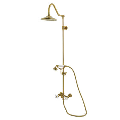 Kingston Brass Kingston Wall Mount Rain Drop Shower System with Hand Shower