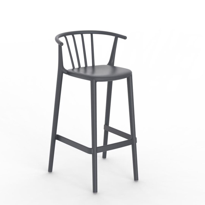 Tabouret de bar 25,79 po Woody, 4, Gris foncé, 29.72"