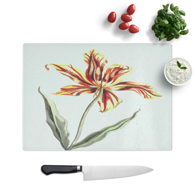 Tempered Glass a Tulip Flower Chopping Board