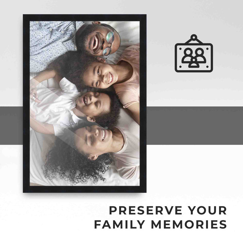 Cadre photo simple en bois mat noir, 5 po x 28 po