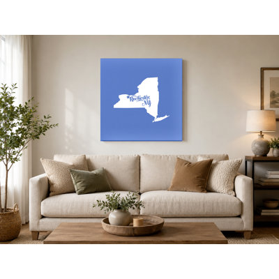 Rochester New York — State Silhouette — Canvas Wall Art
