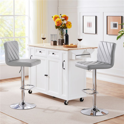 Height Adjustable Swivel Bar Stool 