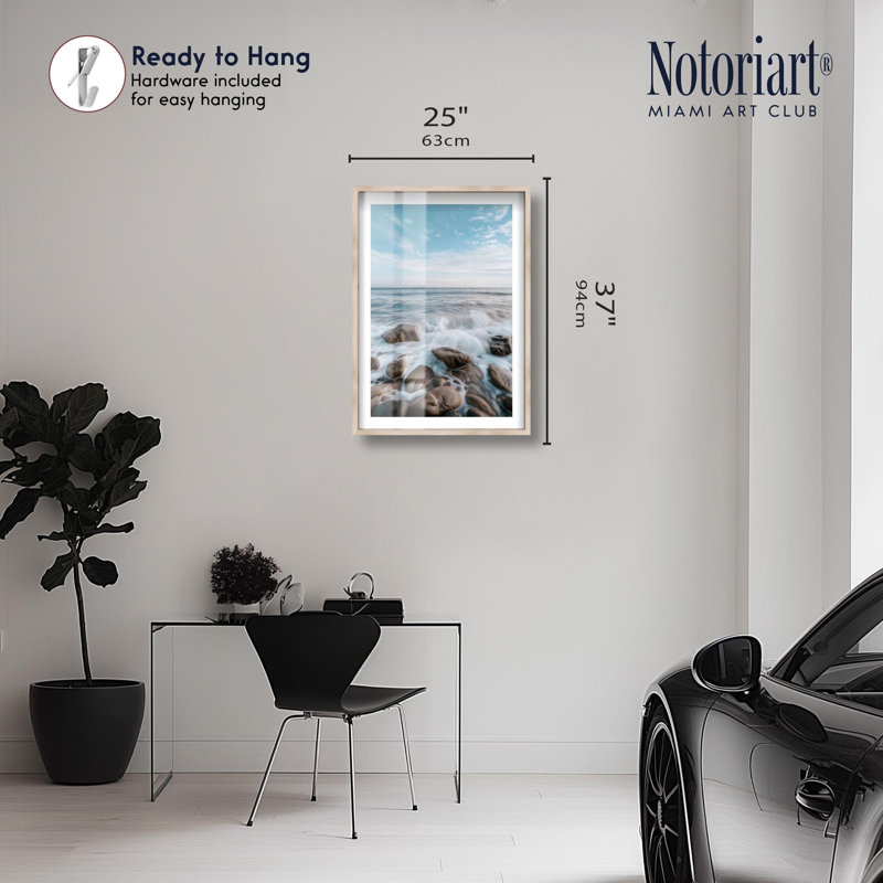 «Rocky Beach Dynamics Shadowbox Print Coastal Art Prints» par Notoriart, H 37 po x l 25 po, Crème, crème