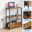 Table de chevet mobile avec rangement, tube d'acier et planche de bois, brun
