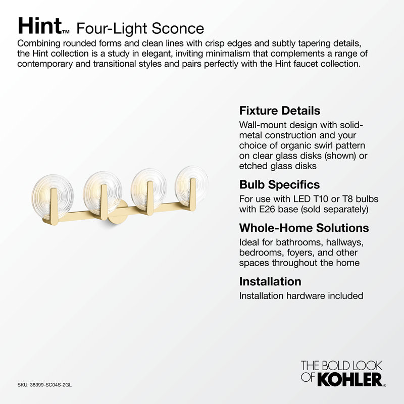Hint Four-Light Sconce, Brushed Nickel