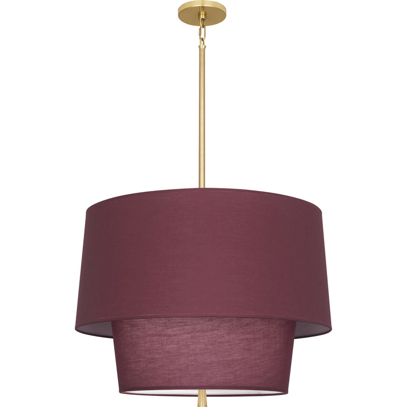 Decker 3 - Light Pendant, Modern Brass, VIntage Wine