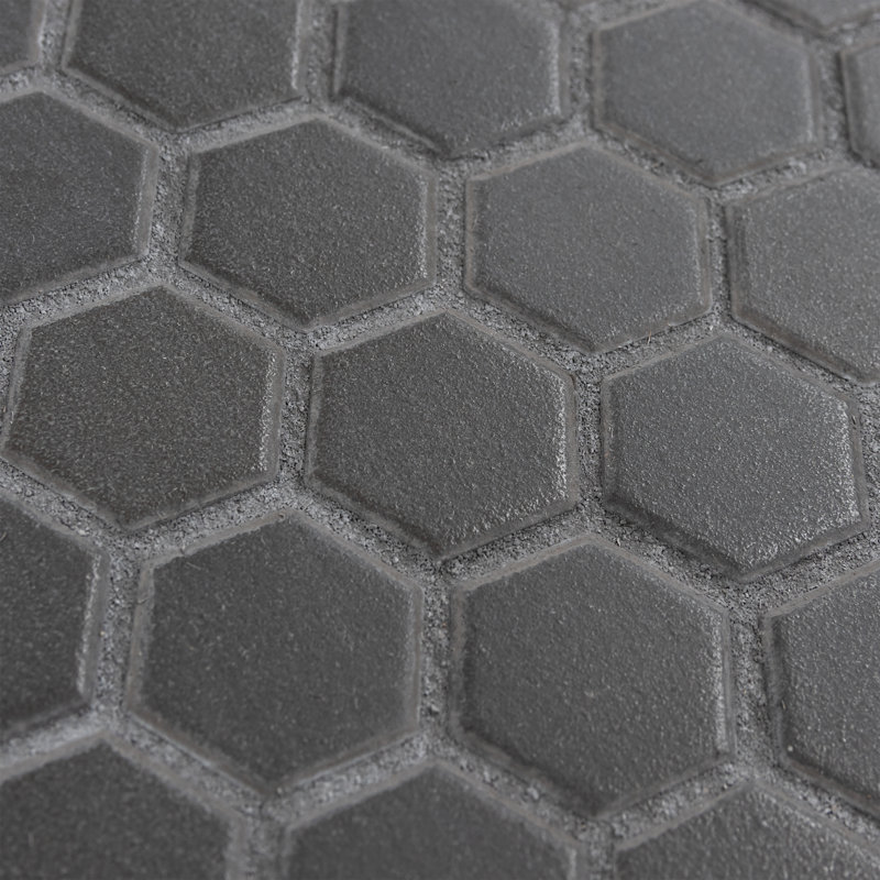 Gotham Porcelain Honeycomb Mosaic Wall & Floor Tile, Black
