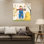 Art abstrait d'automne contemporain sur bois