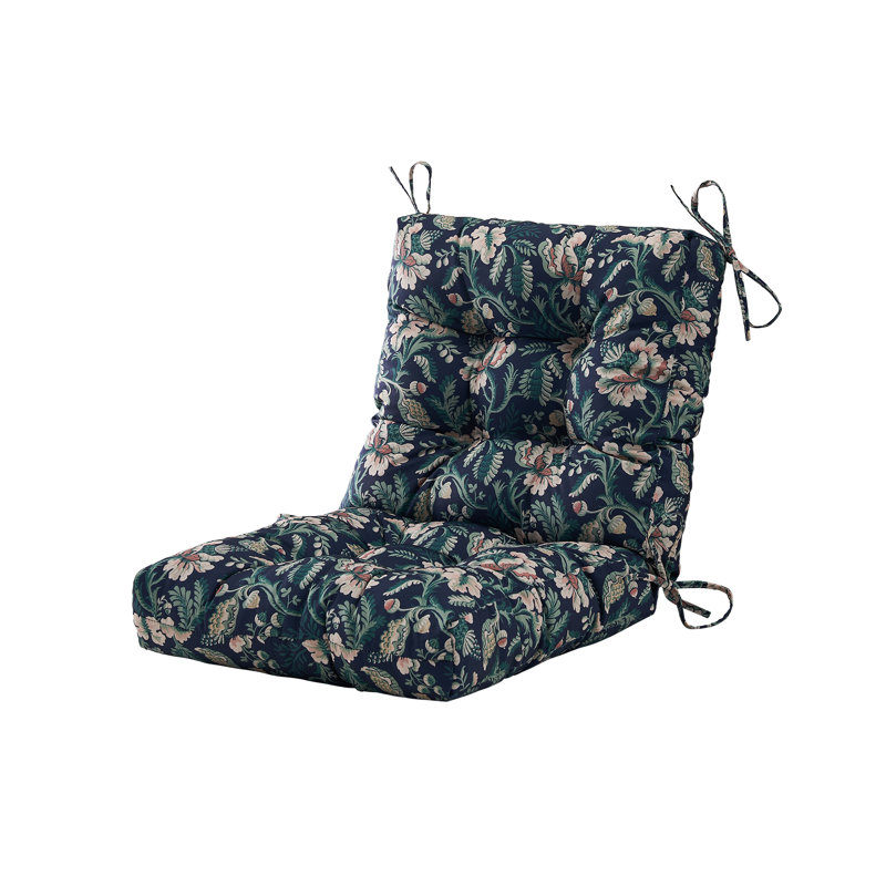Seat/Back Outdoor Chair Cushion,Patio Chair Cushion With Tie,Tufted Replacement For Patio Furniture,20X20x4,1 Count