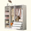 Armoire de rangement en bois sans porte pour chambre à coucher avec tablettes et 3 tiroirs-9697191