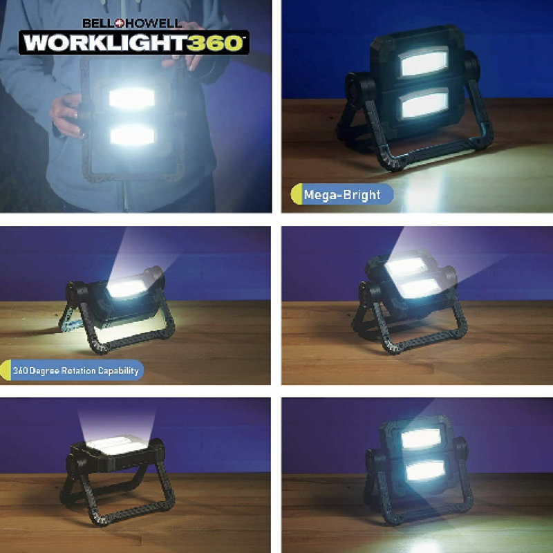 Bell + Howell Black Portable LED Standing Work Light
