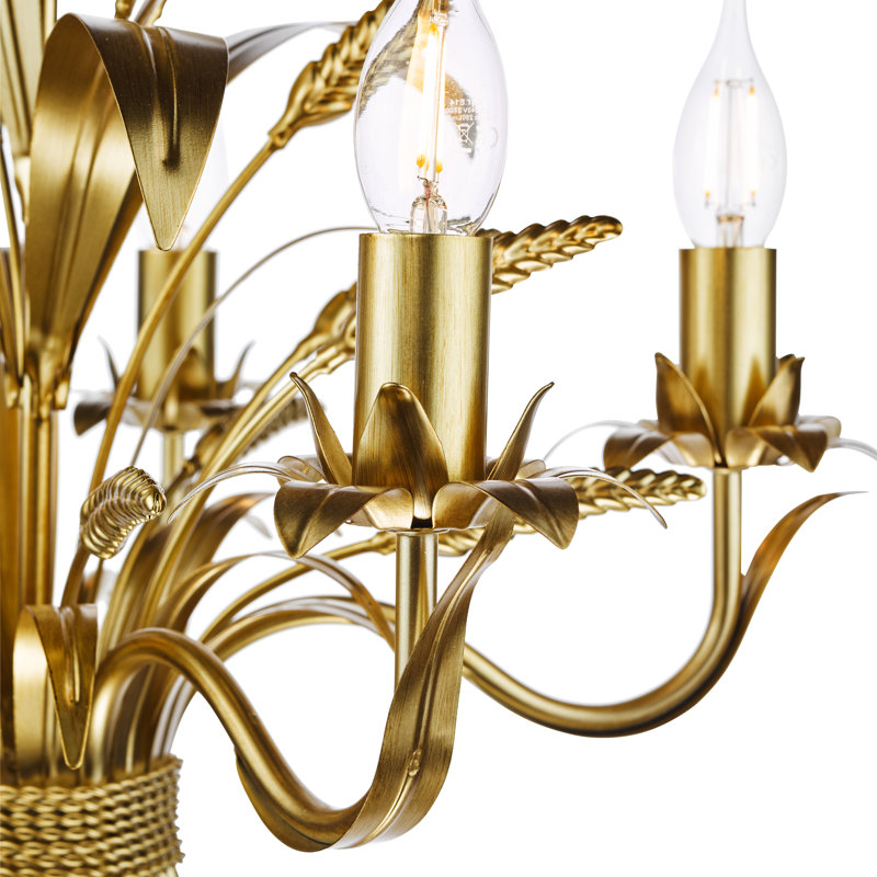 - Light Gold Pendant, 5 Lights, 193cm H x 50cm W x 50cm D