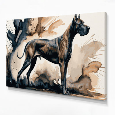 Dogs Great Dane Beige Canvas Wall Art