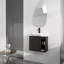 Meuble-lavabo mural multifonctionnel avec porte à fermeture en douceur et tablettes ouvertes-924850998-924851003