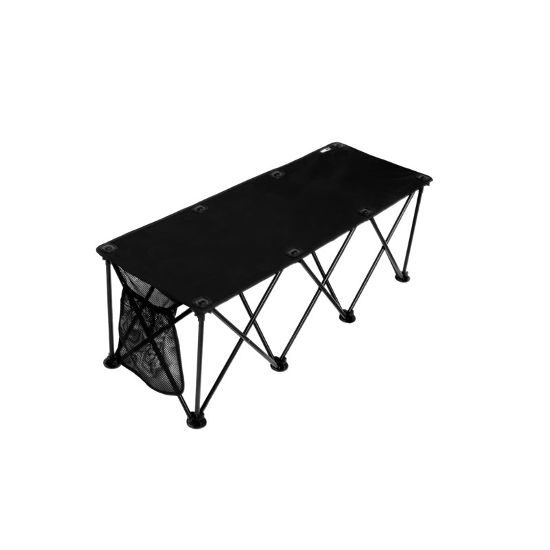 Luongo Folding Camping Bench, Black, 102"