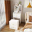 Coiffeuse 3 en 1 avec miroir et rangement à DEL, coiffeuse de maquillage compacte avec 4 tiroirs, armoire et tabouret caché pour l'organisation de la chambre à coucher