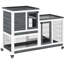Maison pour animaux en bois avec roues et distributeur amovible, points d'accès pratiques en bois gris,