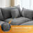 Compression U Shaped Sofas, Chenille 145 Inch Modern Console Home Seating