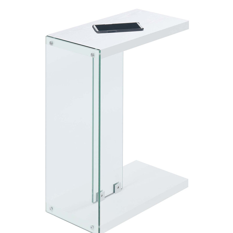 Allegonda 24.25" Tall C End Table, White